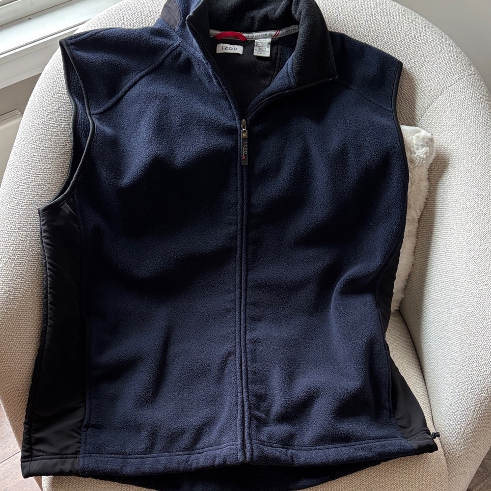 Izod Black Performance Fleece Jacket vest